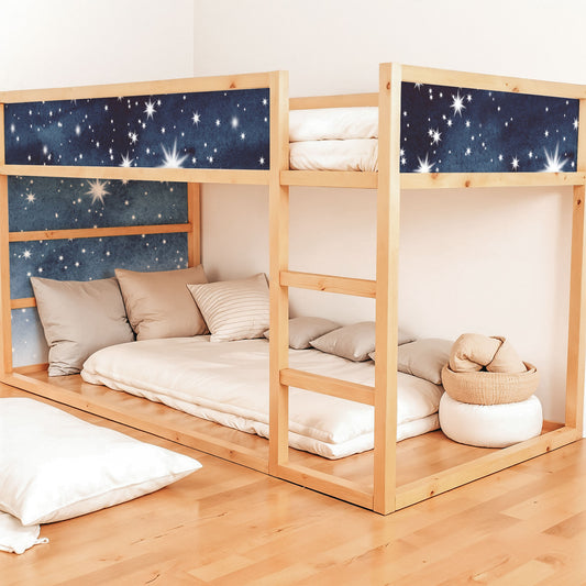 Bettaufkleber Set für IKEA Kura - Aquarell Sterne