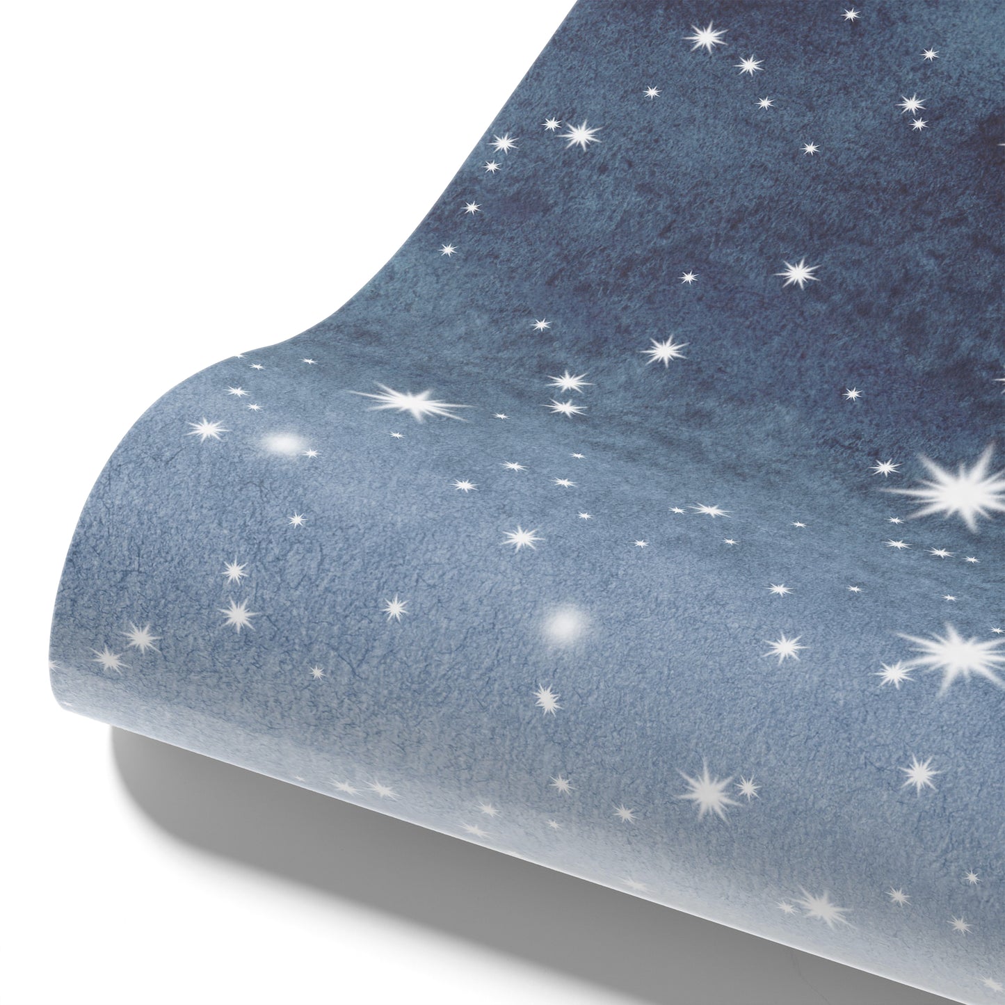 Maßangefertigte Vliestapete mit Aquarell-Sternenhimmel in Blau für Babys und Kinderzimmer.