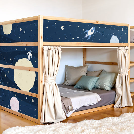 Bettaufkleber Set für IKEA Kura - Weltall