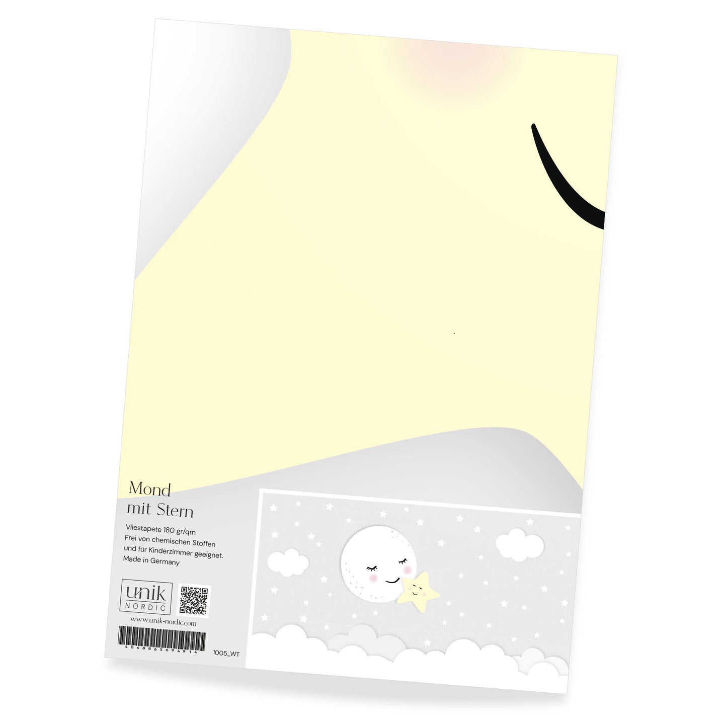Muster Kindertapete Mond mit Stern