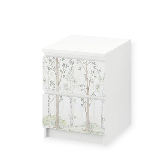 IKEA Malm Möbelfolie Birkenwald Aquarell