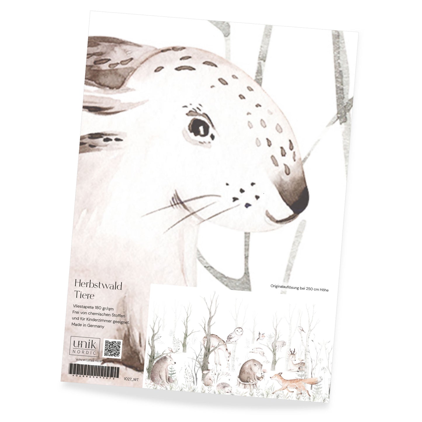 Motif de papier peint pour enfants avec des animaux de la forêt d'automne