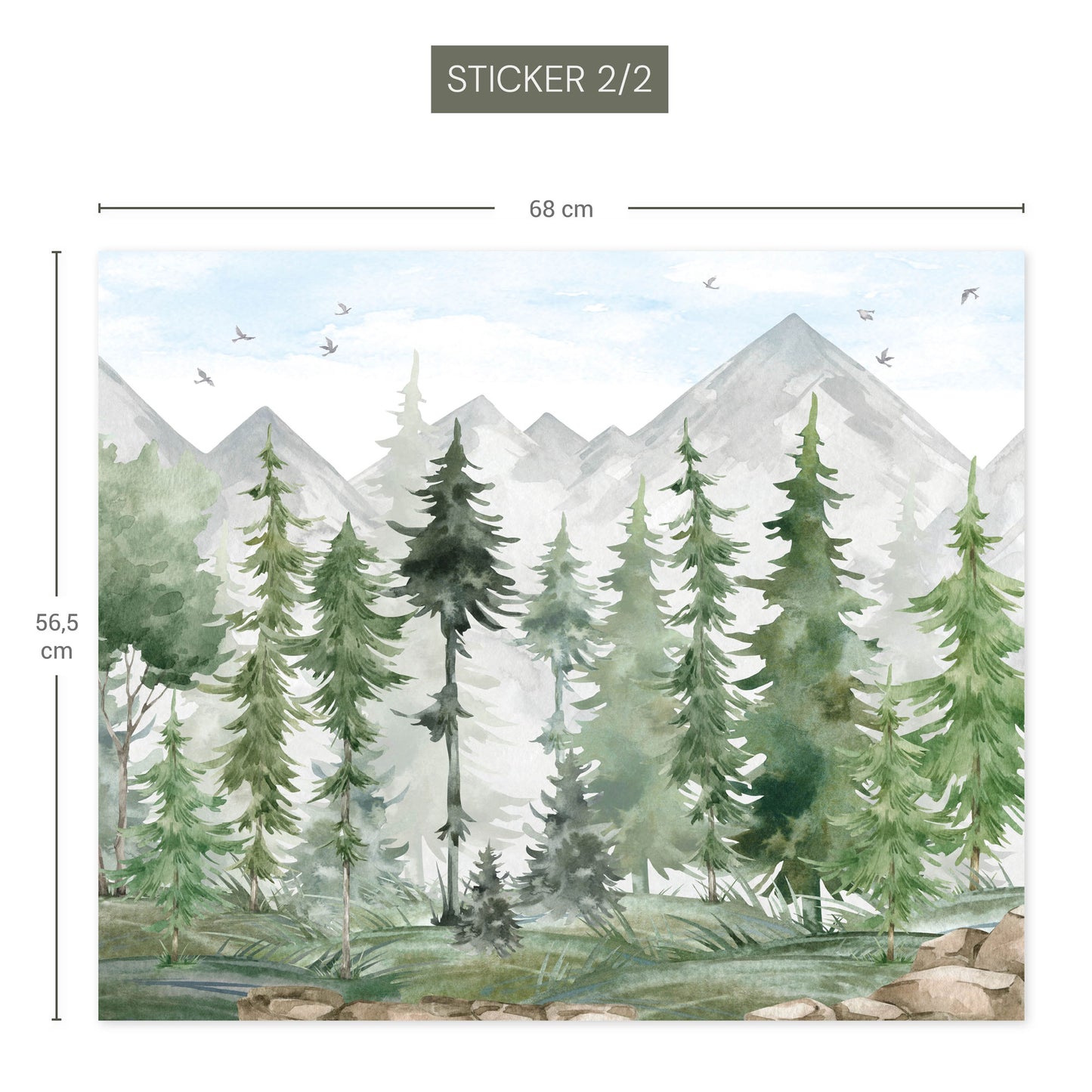 IKEA Sundvik furniture foils fir forest watercolor