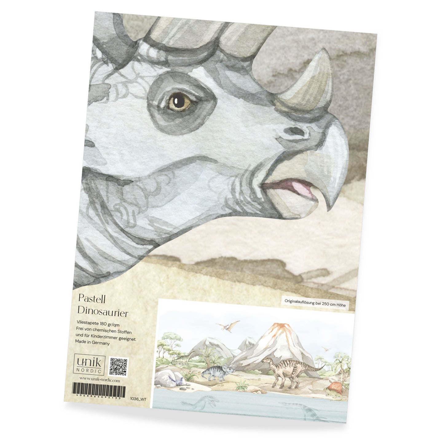 Motif de papier peint pour enfants dinosaure pastel