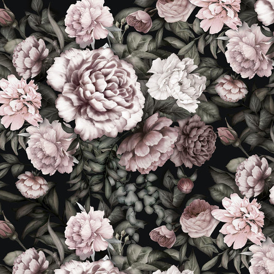 Wall Mural Peonies pattern - pink