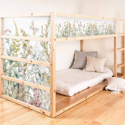 Bettaufkleber Set für IKEA Kura - Frühlingswiese