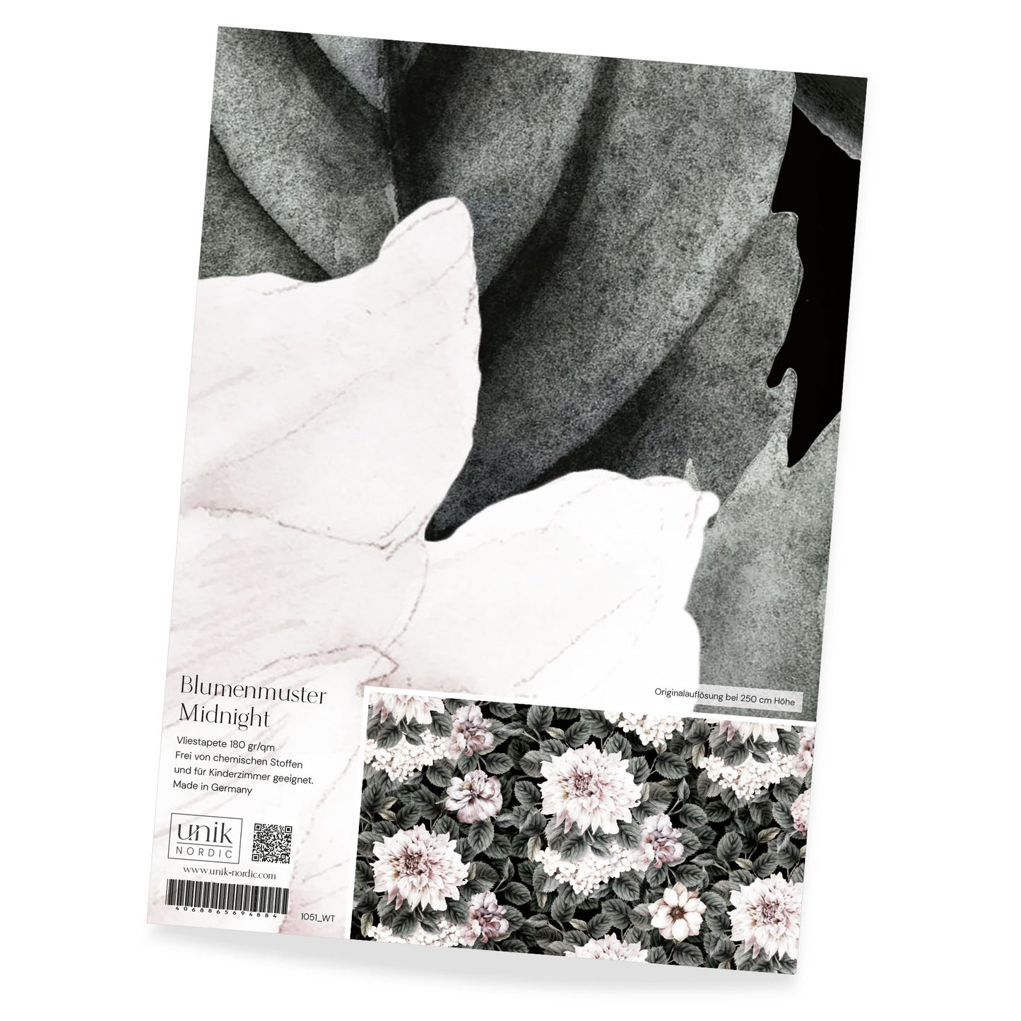 Papier peint photo à motifs motif floral Minuit