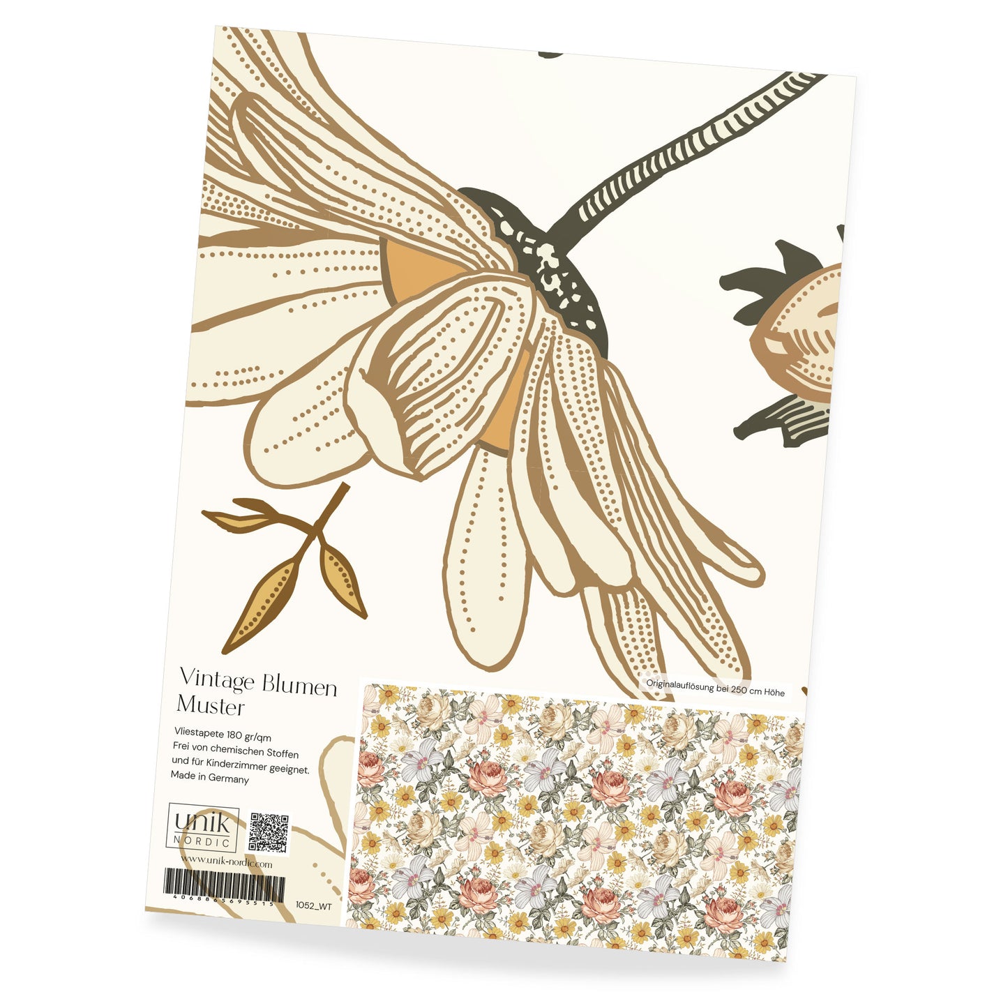 Muster Fototapete Vintage Blumenmuster