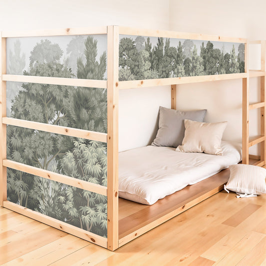 Bettaufkleber Set für IKEA Kura - Wald pastell