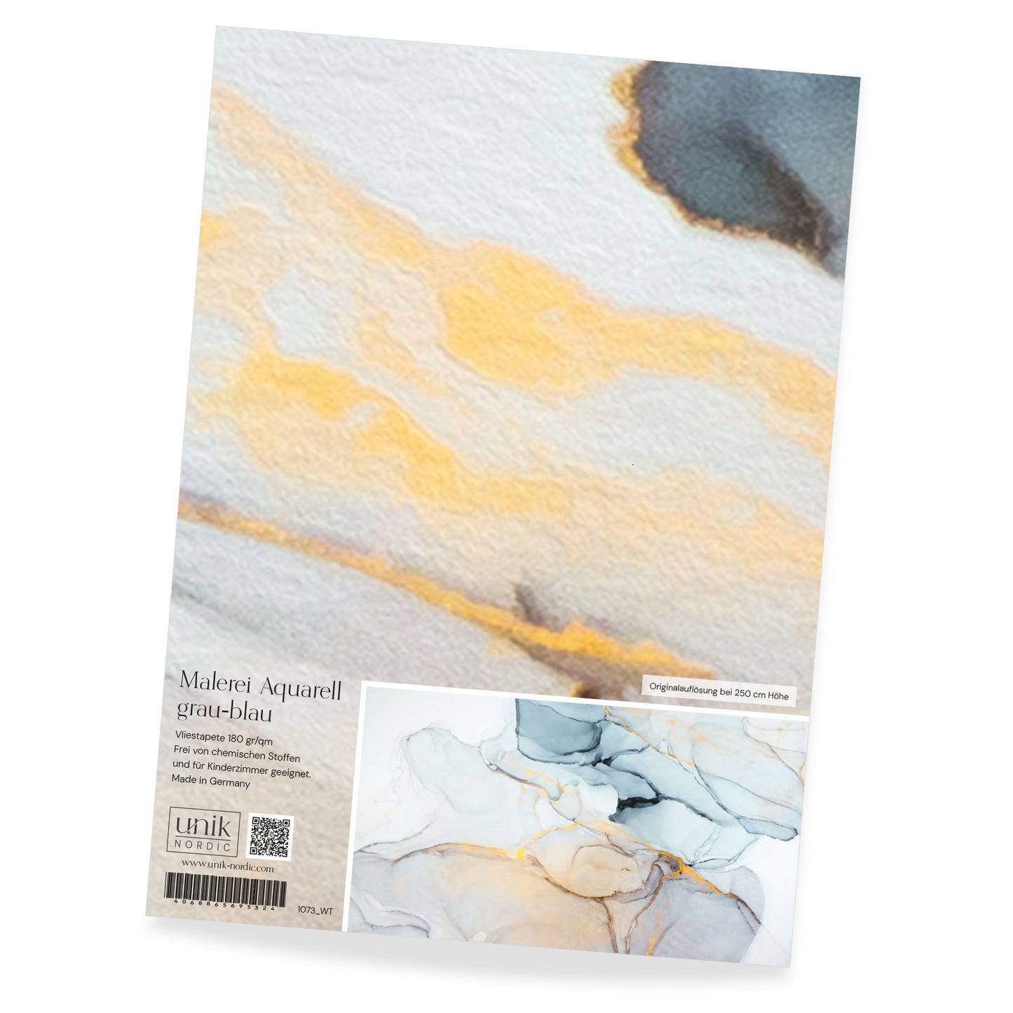 Muster Fototapete Malerei Aquarell grau-blau