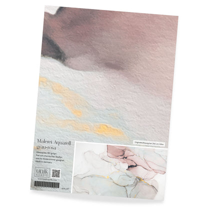 Muster Fototapete Malerei Aquarell grau-rosa