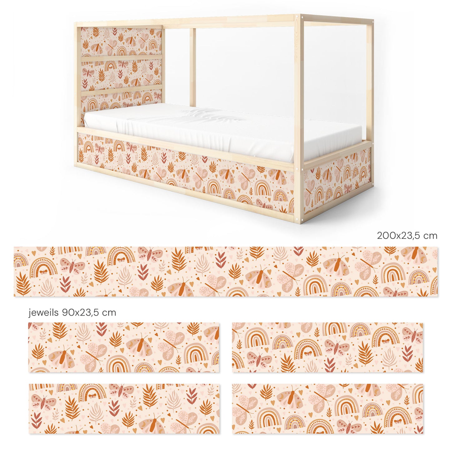 Ensemble d'autocollants de lit IKEA Kura - Motif Boho