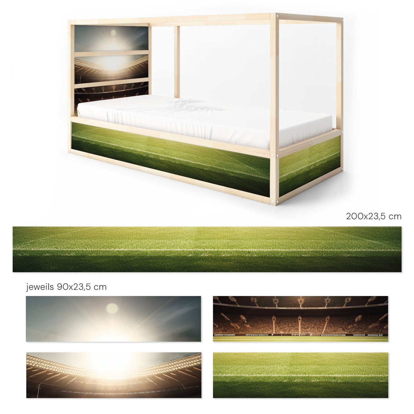 Ensemble d'autocollants de lit IKEA Kura - football