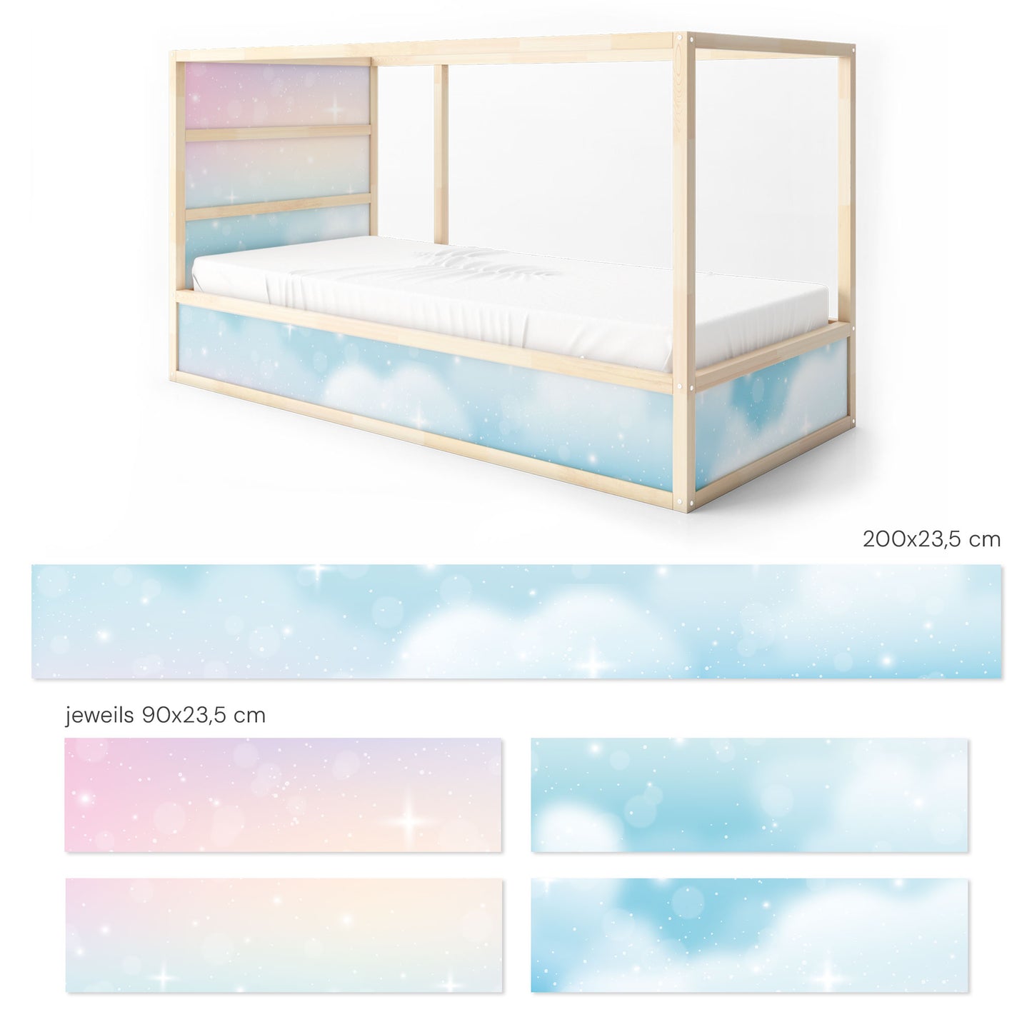 IKEA Kura Bed Sticker Set - Pastel Sky