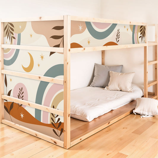 Bettaufkleber Set für IKEA Kura - Boho Formen