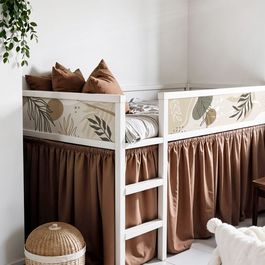 Bettaufkleber Set für IKEA Kura - Beige Formen