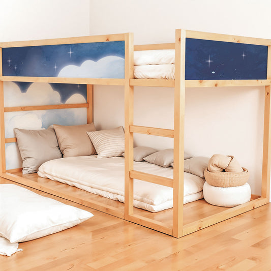Bettaufkleber Set für IKEA Kura - Wolkenhimmel