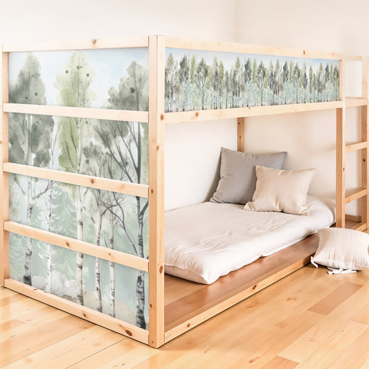 Bettaufkleber Set für IKEA Kura - Birken