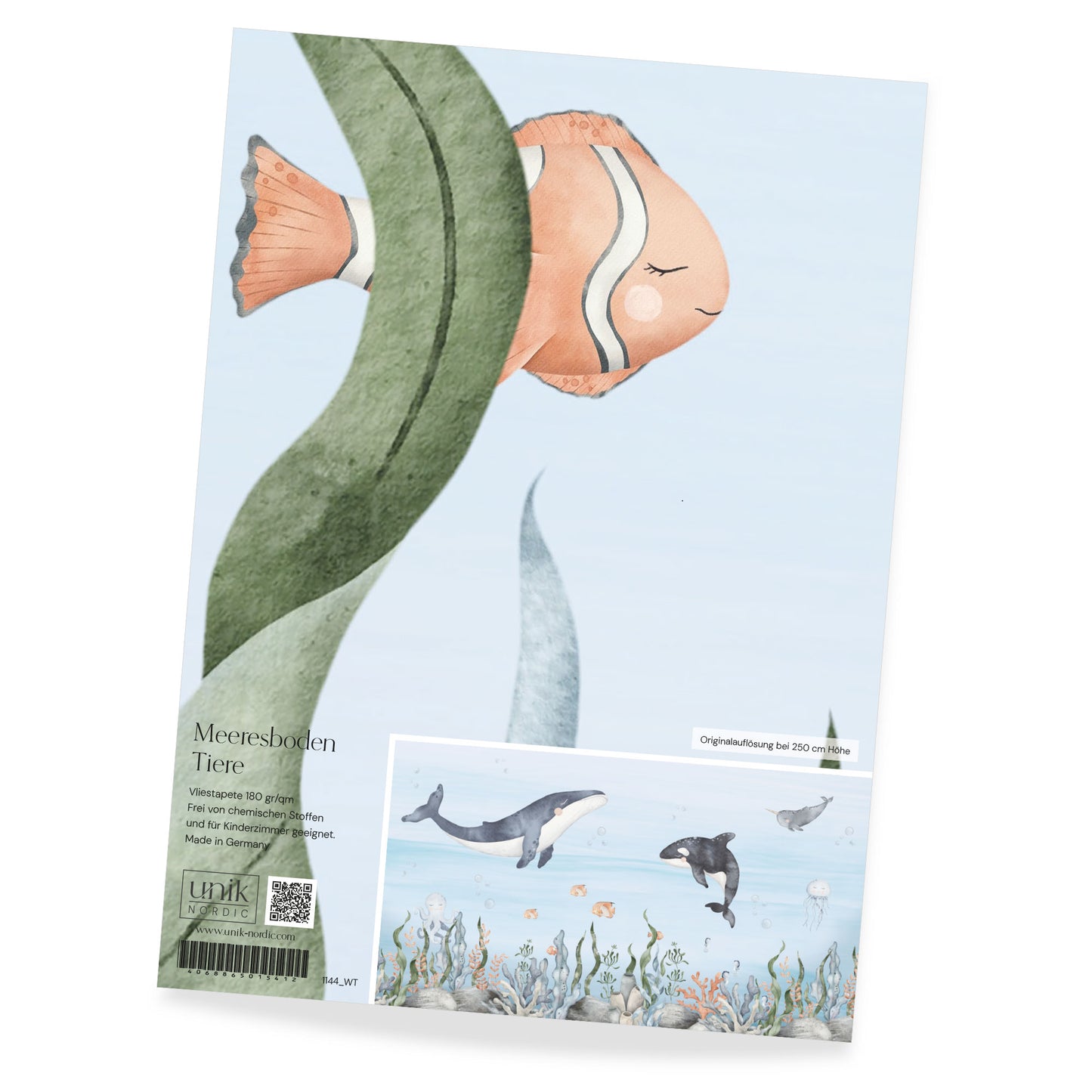 Motif de papier peint pour enfants fond marin