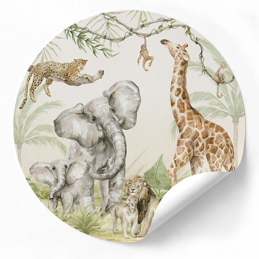 Wallpaper Circle Safari Watercolor