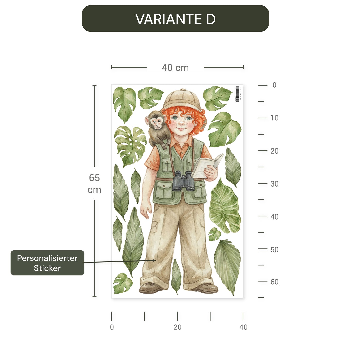 Personalisierte Wandsticker Safari Aquarell