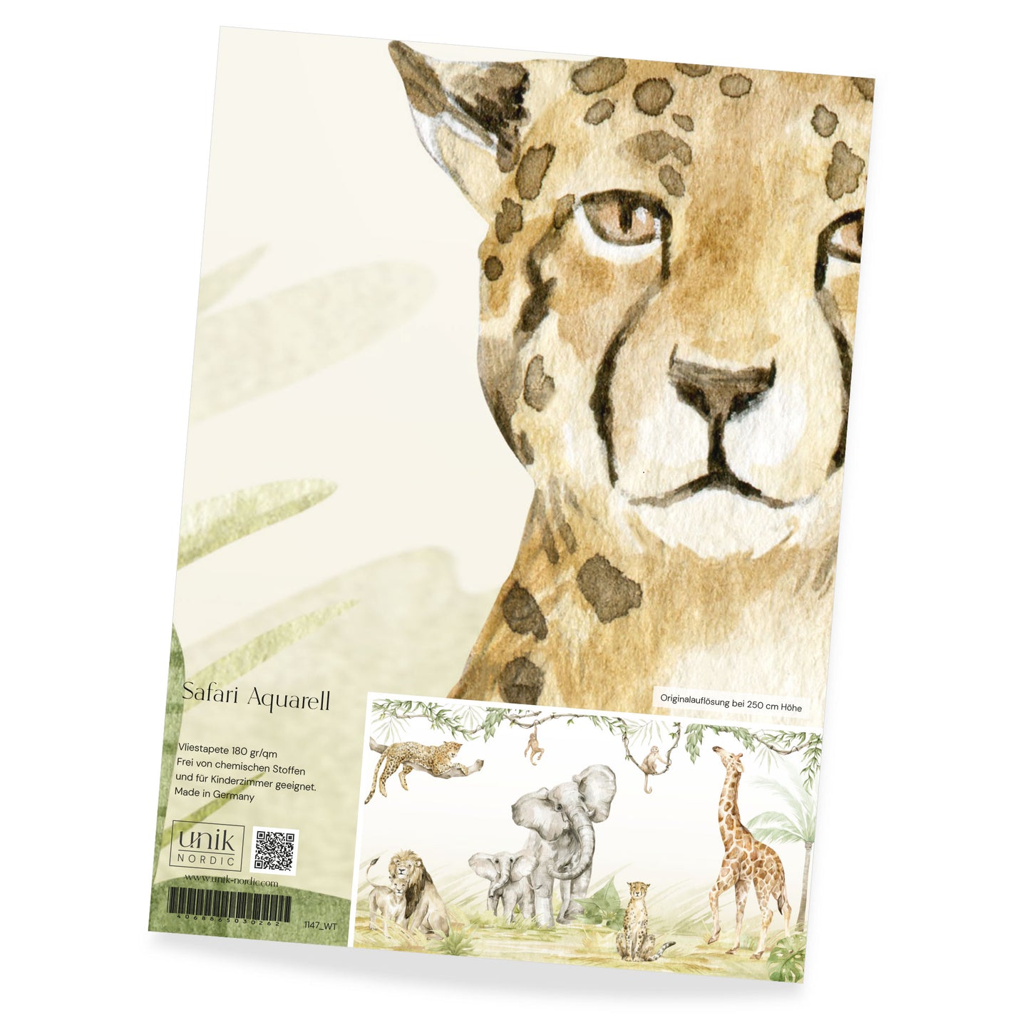 Muster Kindertapete Safari Aquarell