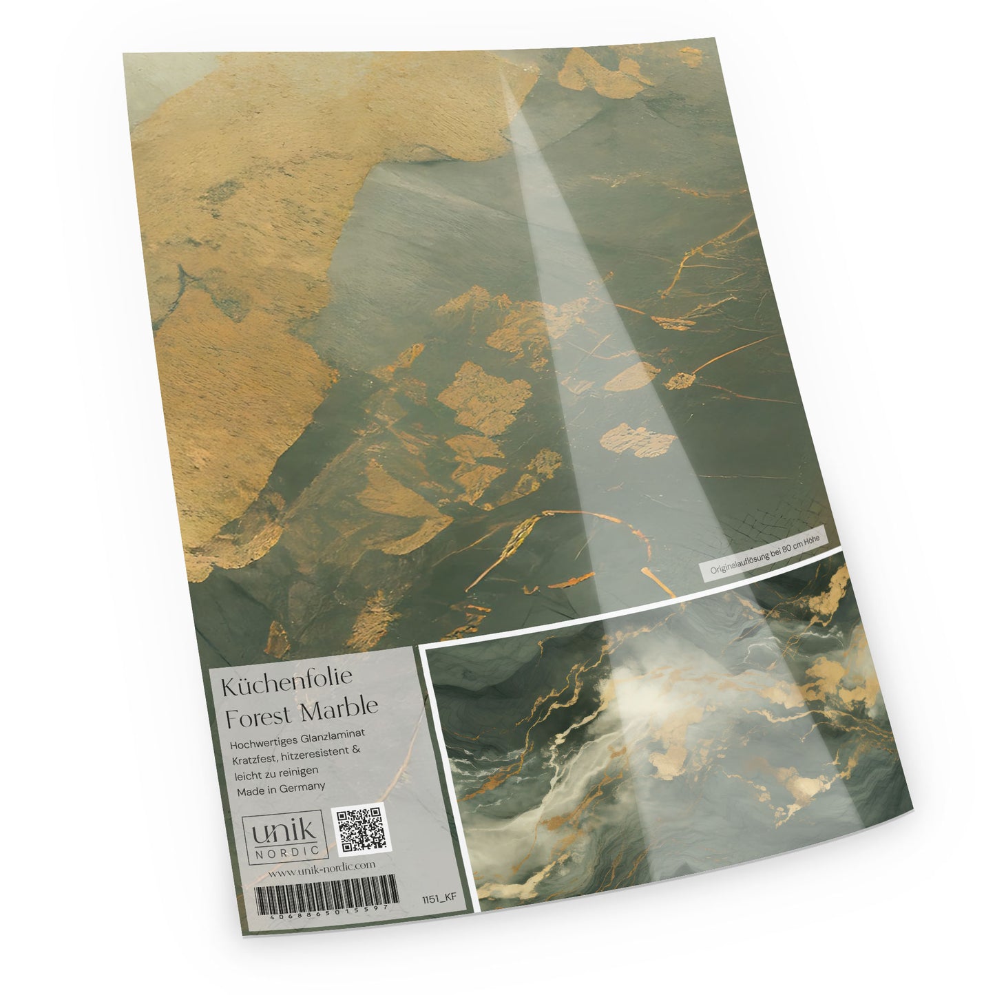 Échantillon de papier aluminium ForestMarble