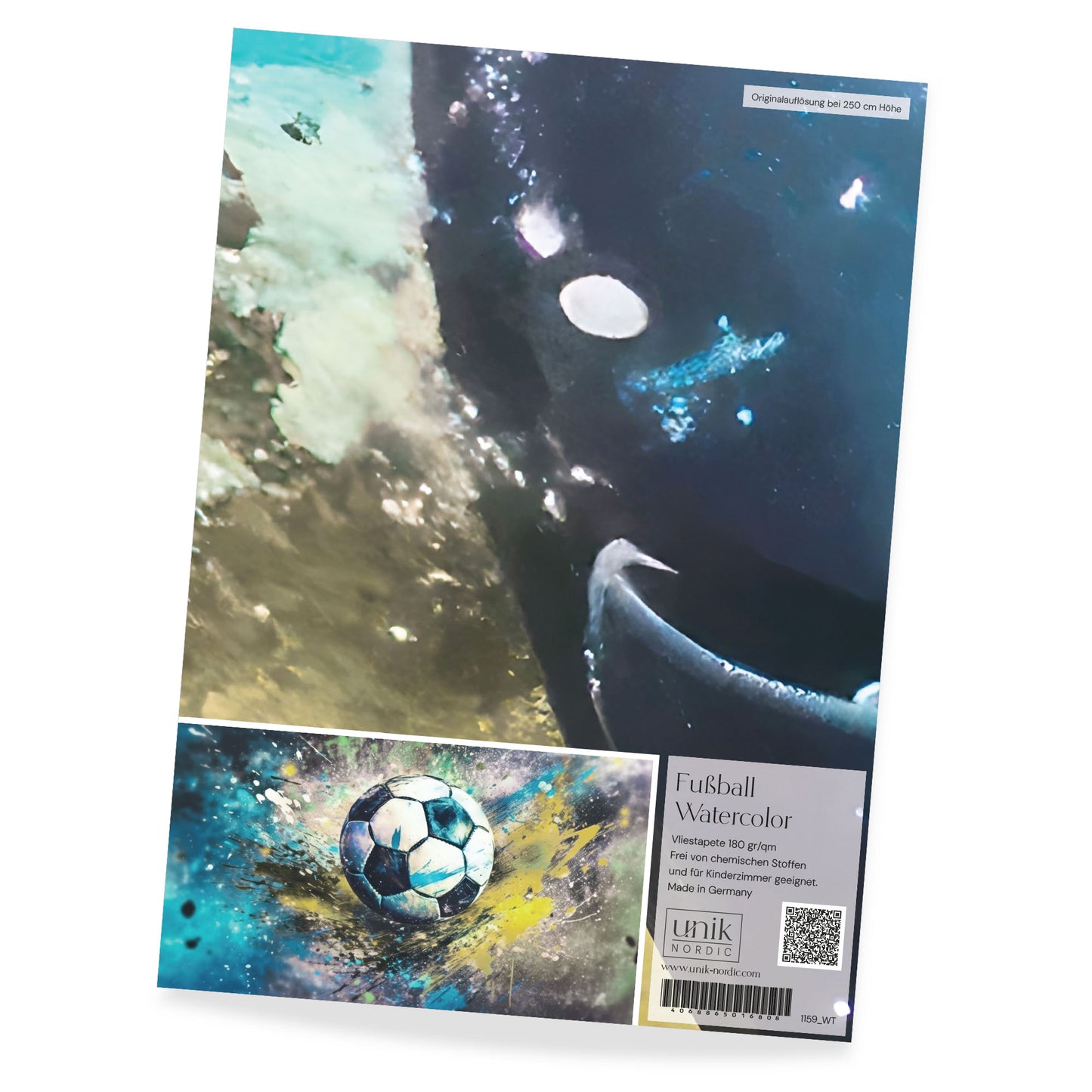 Muster Kindertapete Fußball Watercolor