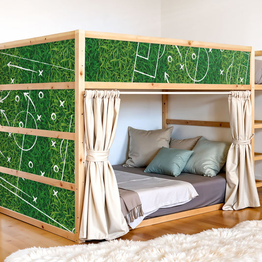 Bettaufkleber Set für IKEA Kura - Fußball Rasen