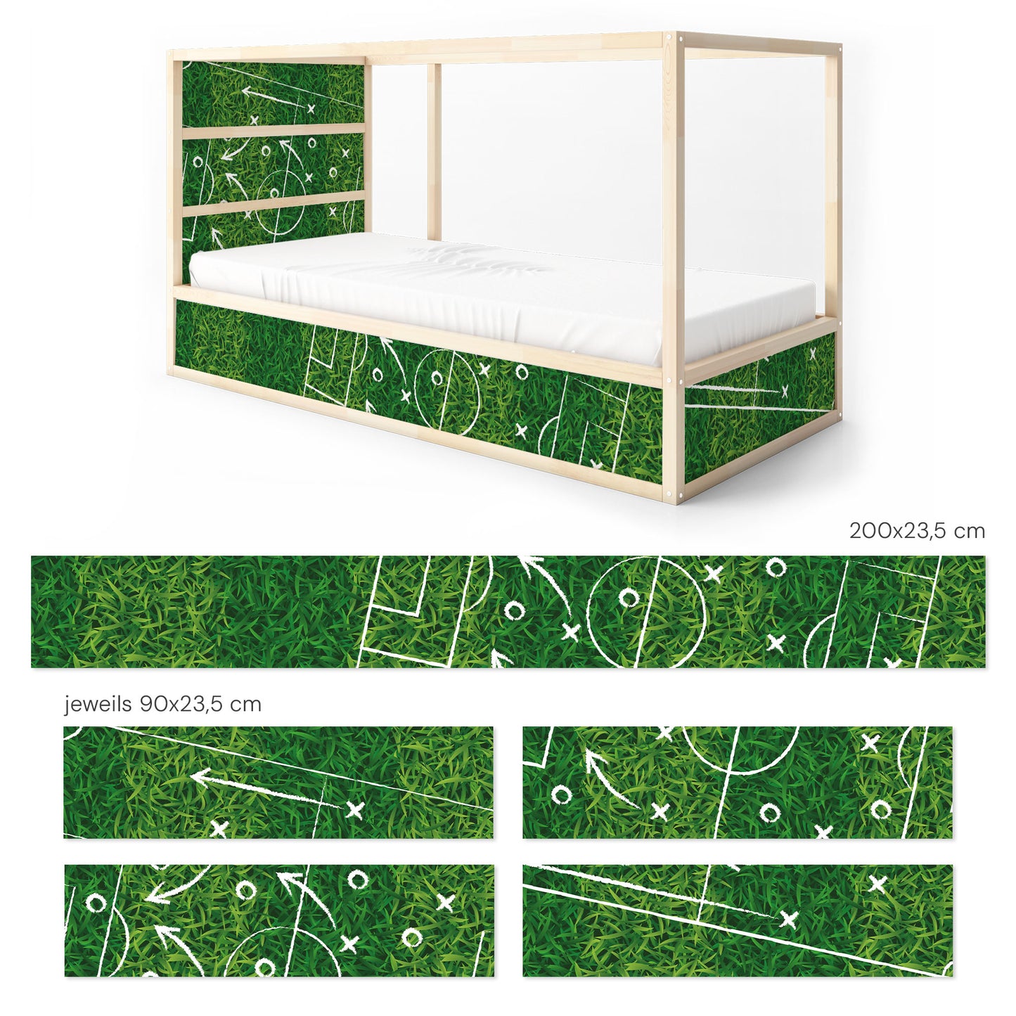 Ensemble d'autocollants de lit IKEA Kura - pelouse de football
