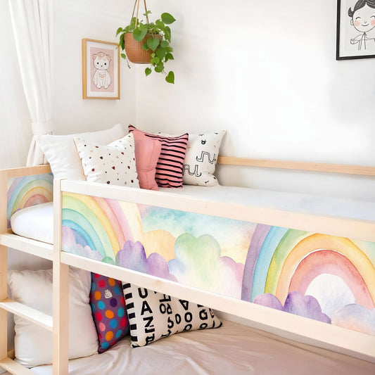 Bettaufkleber Set für IKEA Kura - Aquarell Regenbögen