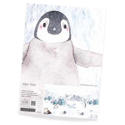 Pattern children's wallpaper Arctic animals