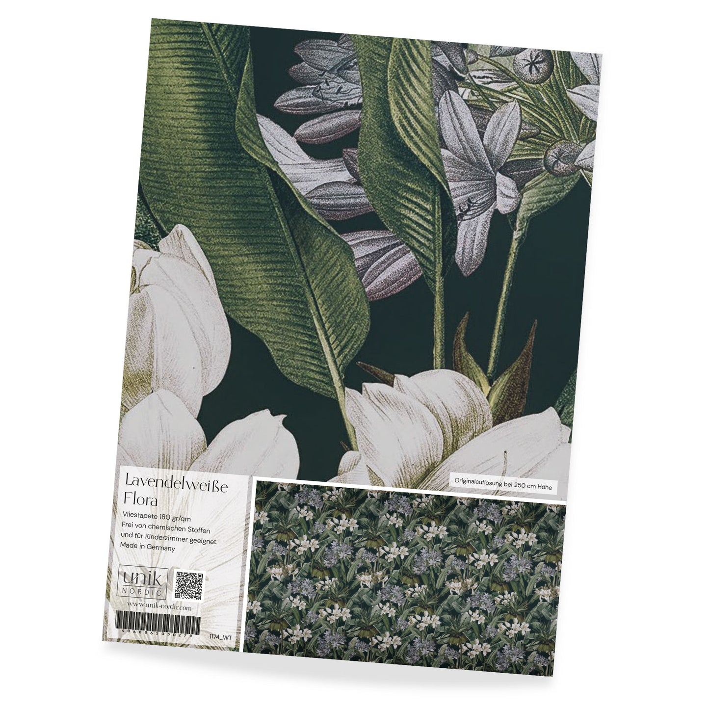 Pattern photo wallpaper lavender white flora