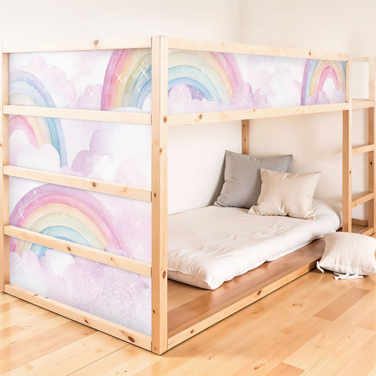 Bettaufkleber Set für IKEA Kura - Regenbögen Schimmer
