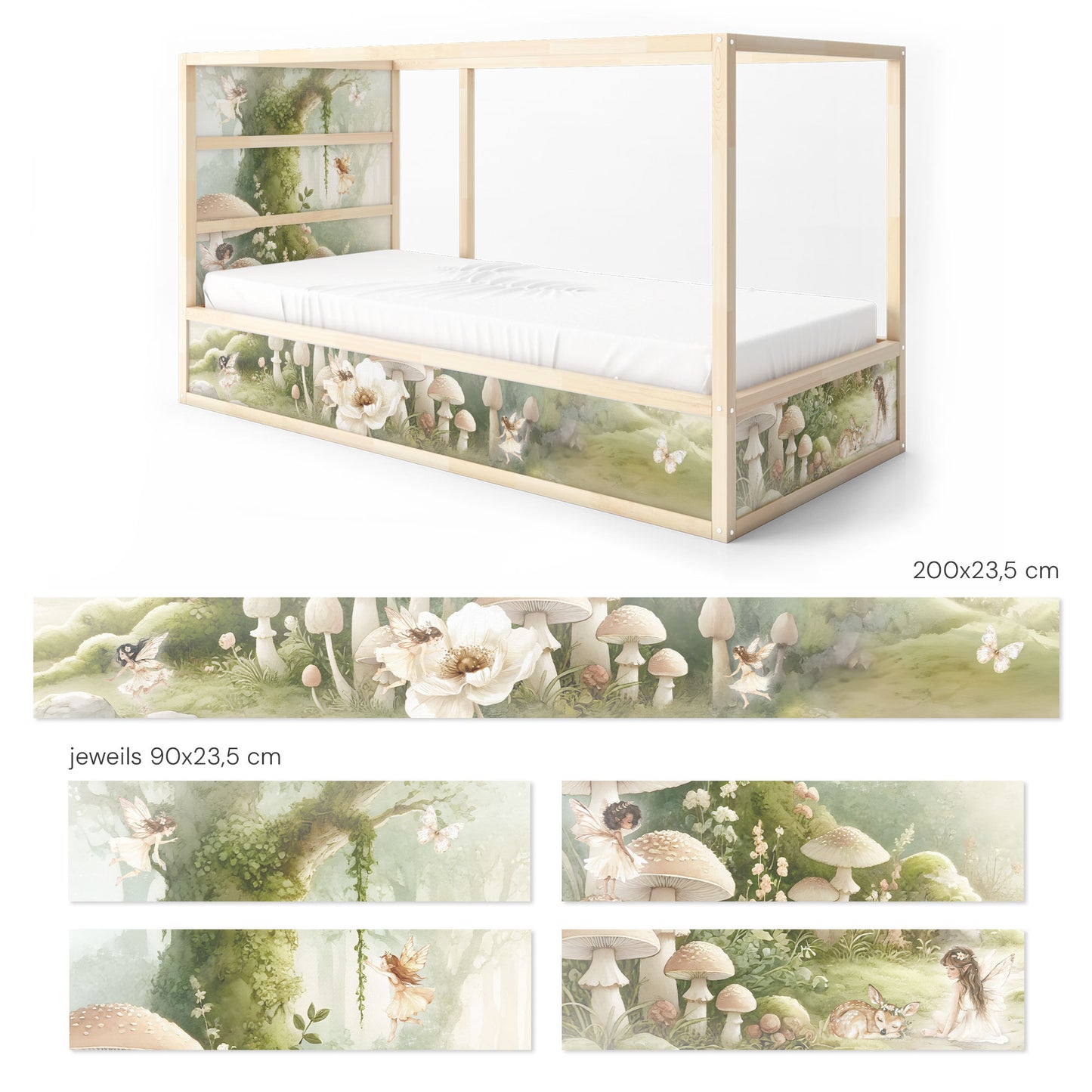 Bettaufkleber Set für IKEA Kura - Feenwald