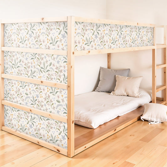 Bettaufkleber Set für IKEA Kura - Zarte Blütenwelt