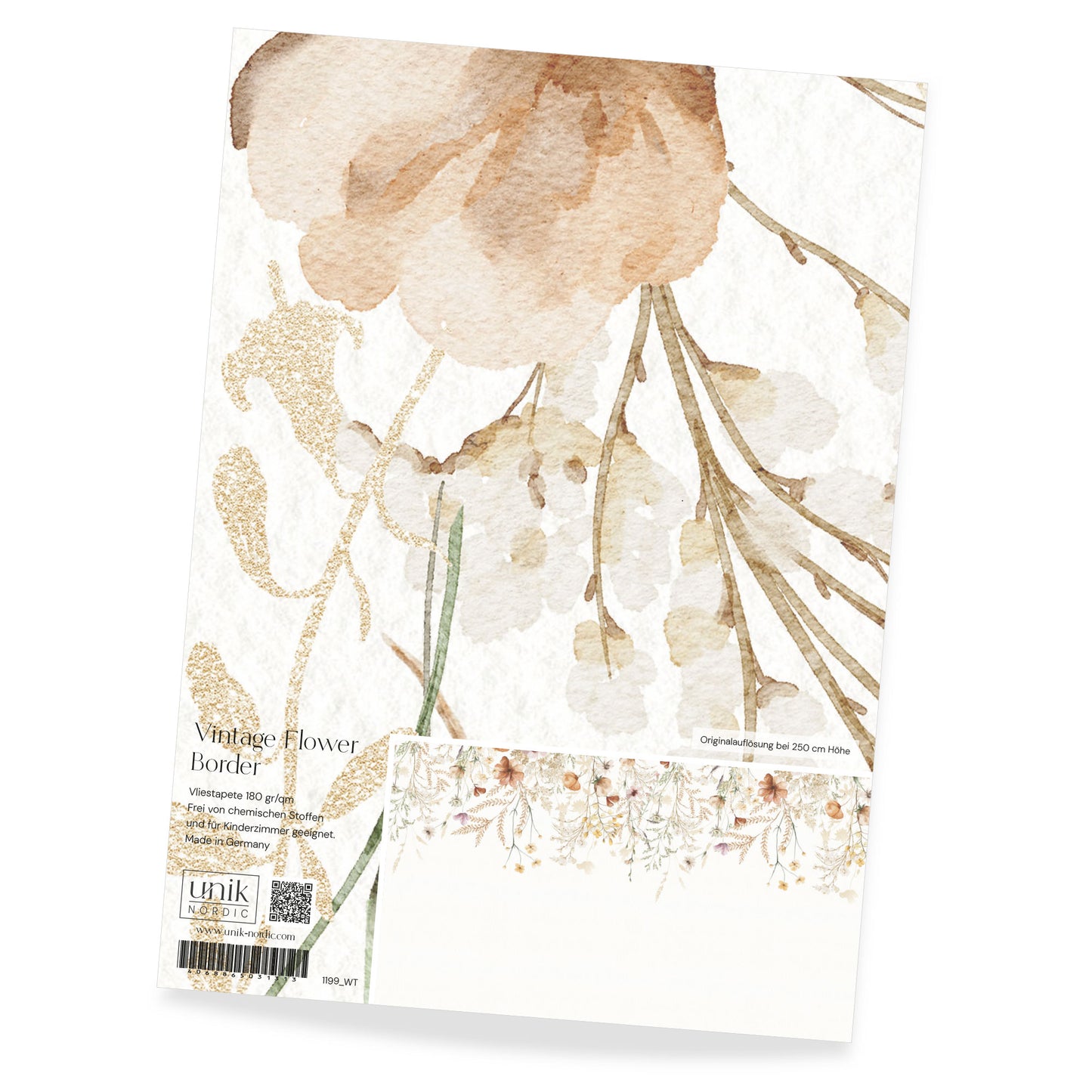 Muster Fototapete Vintage Flower Border