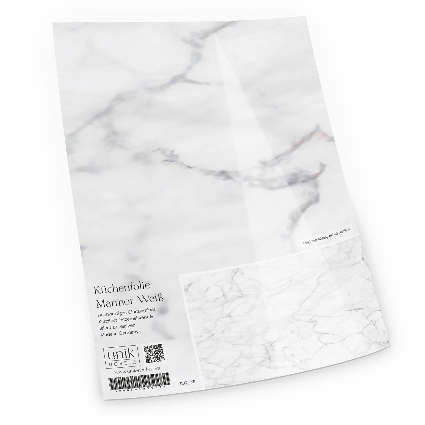 Motif de cuisine en papier peint marbré blanc