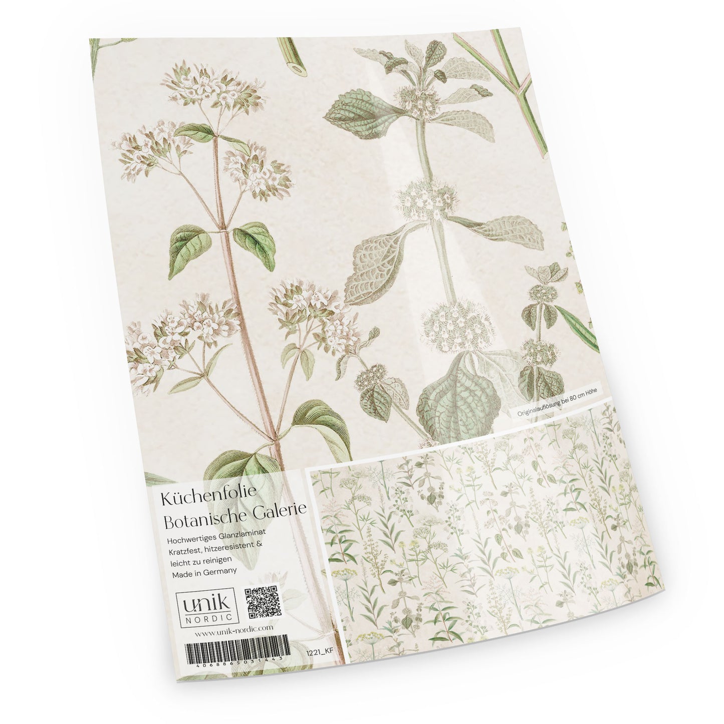 Échantillon de papier aluminium pour la cuisine Galerie botanique