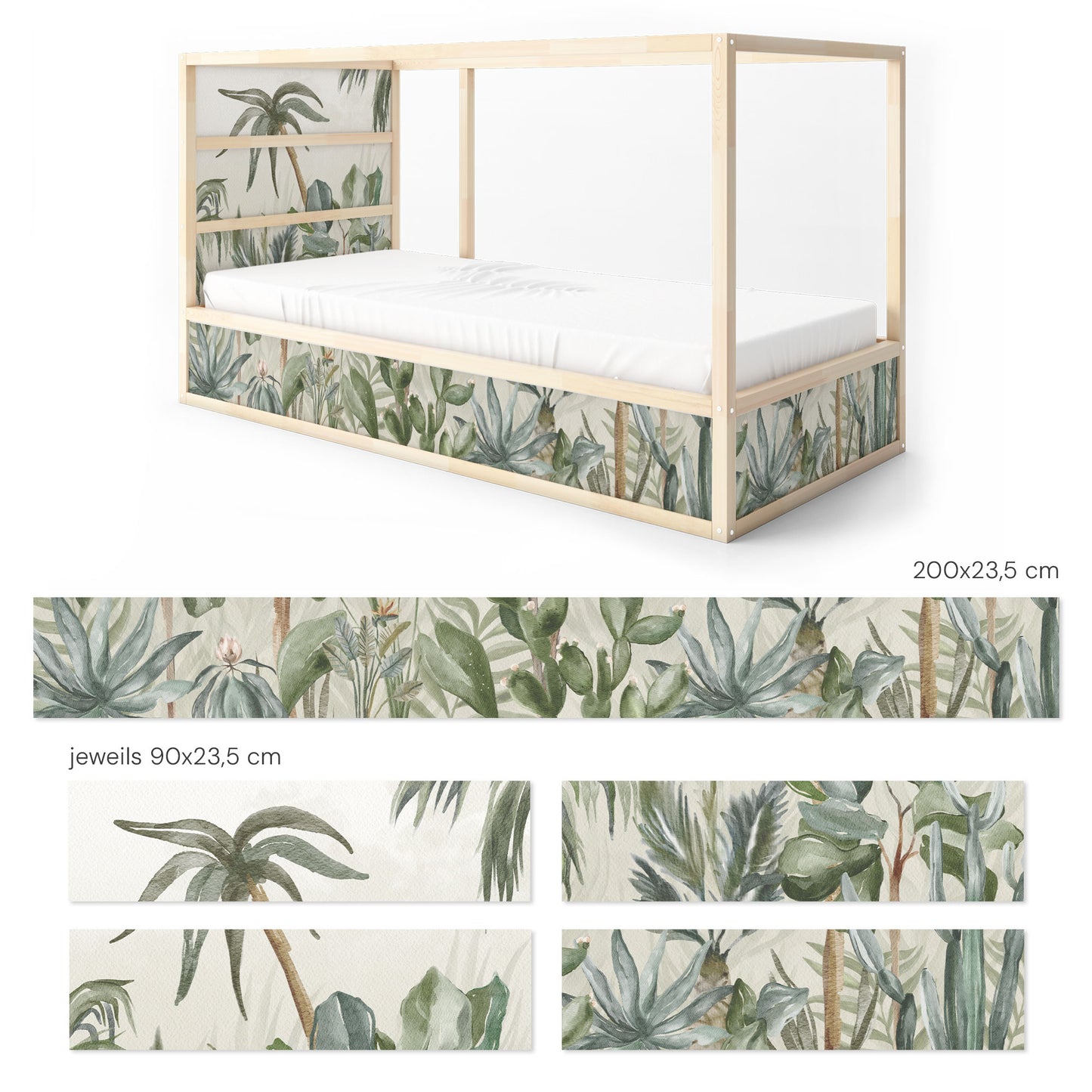 Bettaufkleber Set für IKEA Kura - Palmenoase