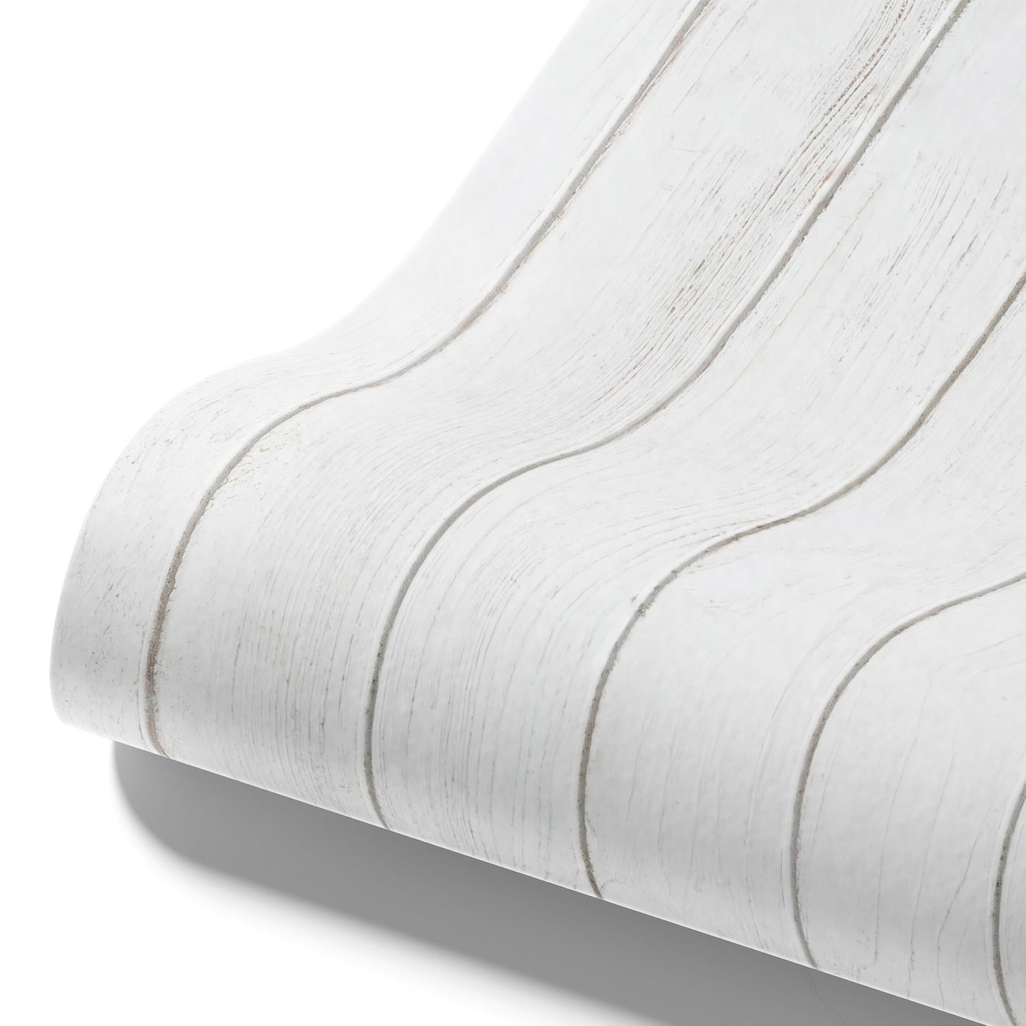 Maßangefertigte Vliestapete mit weißer Holzvertäfelung, glatt und vertikal, moderner Essbereich.