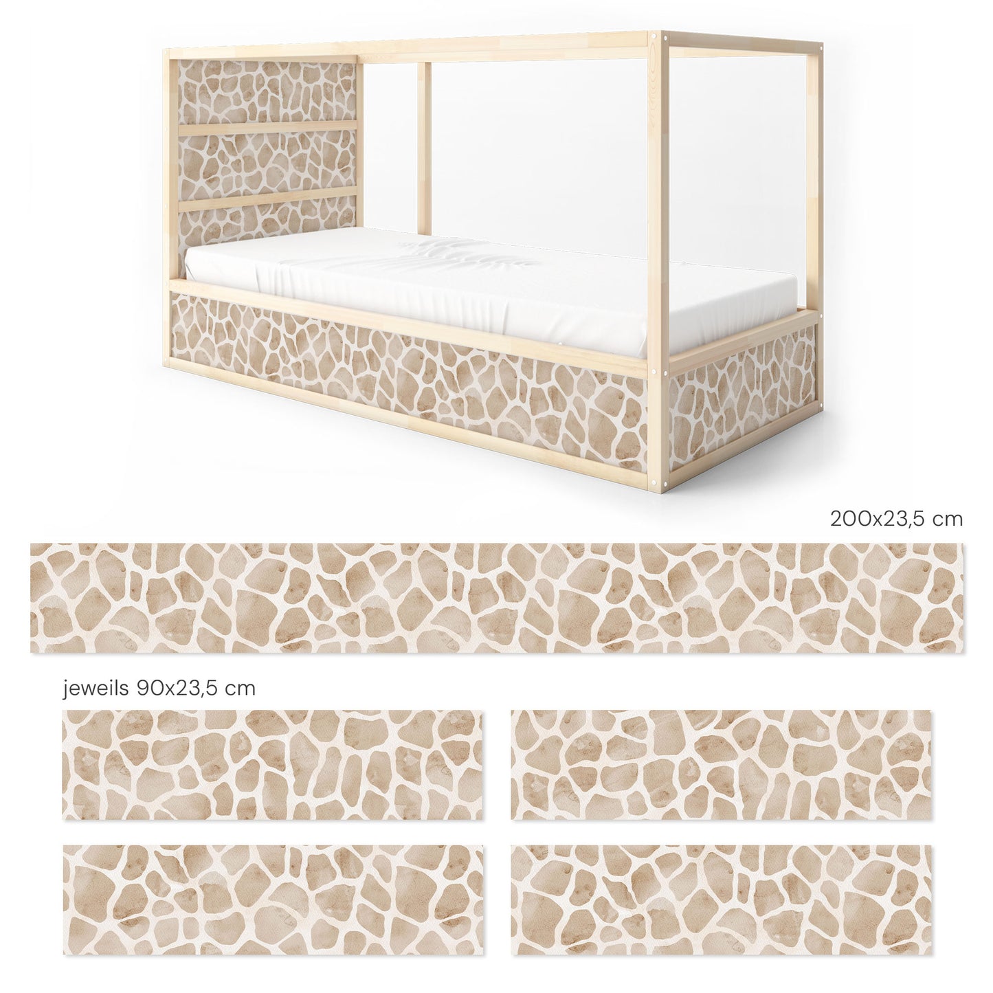 Bettaufkleber Set für IKEA Kura - Giraffenmuster