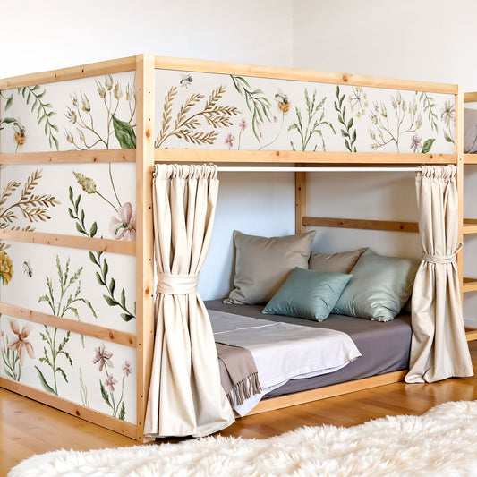 Bettaufkleber Set für IKEA Kura - Wildflower