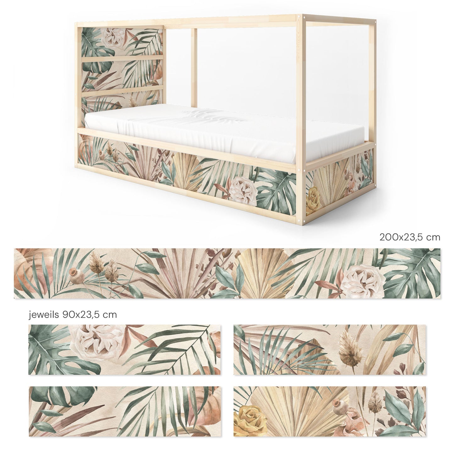 IKEA Kura Bed Sticker Set - Boho Plants
