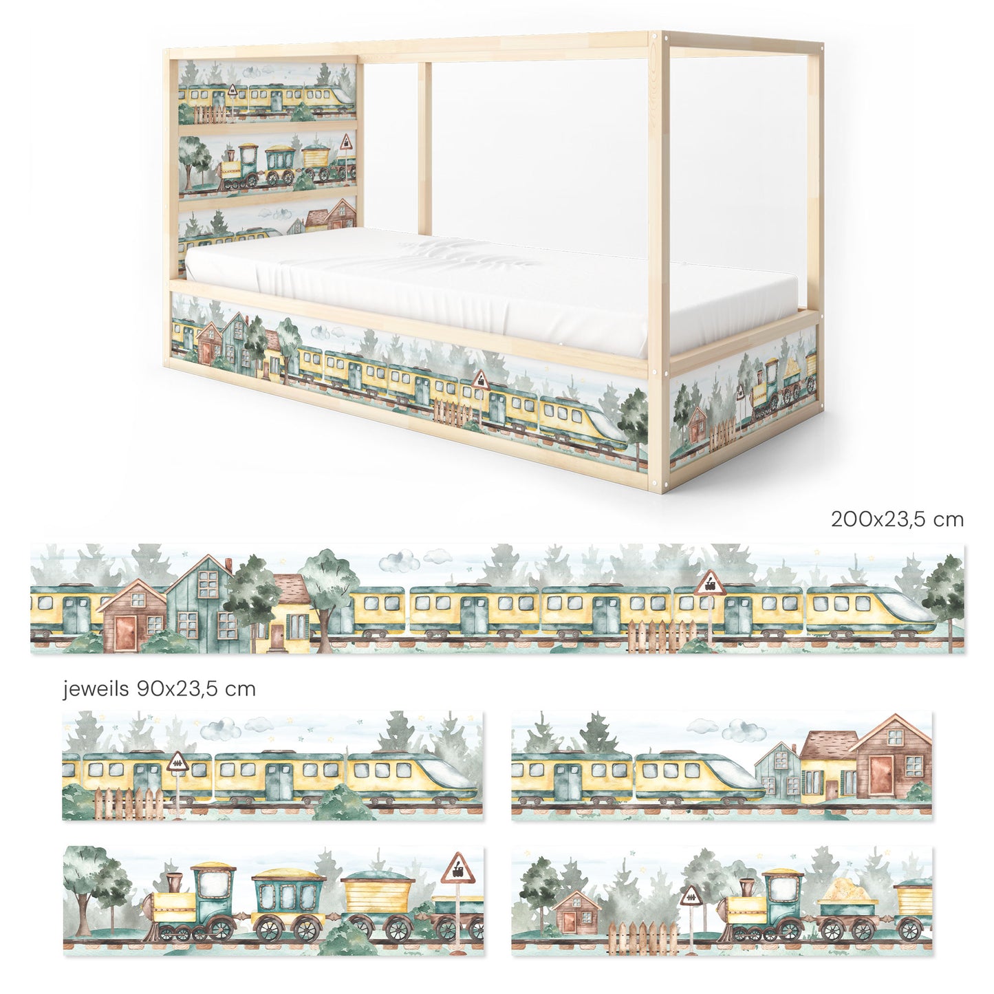 IKEA Kura Bed Sticker Set - Watercolor Loks