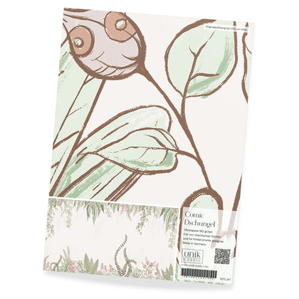 Papier peint à motifs pour enfants, jungle de bande dessinée