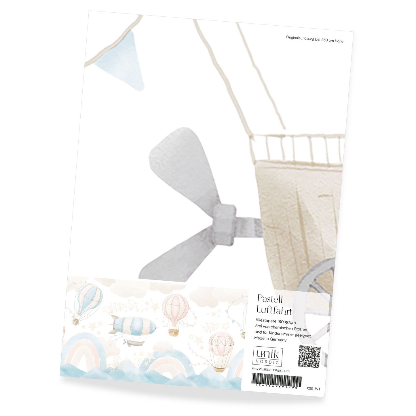 Muster Kindertapete Pastell Luftfahrt