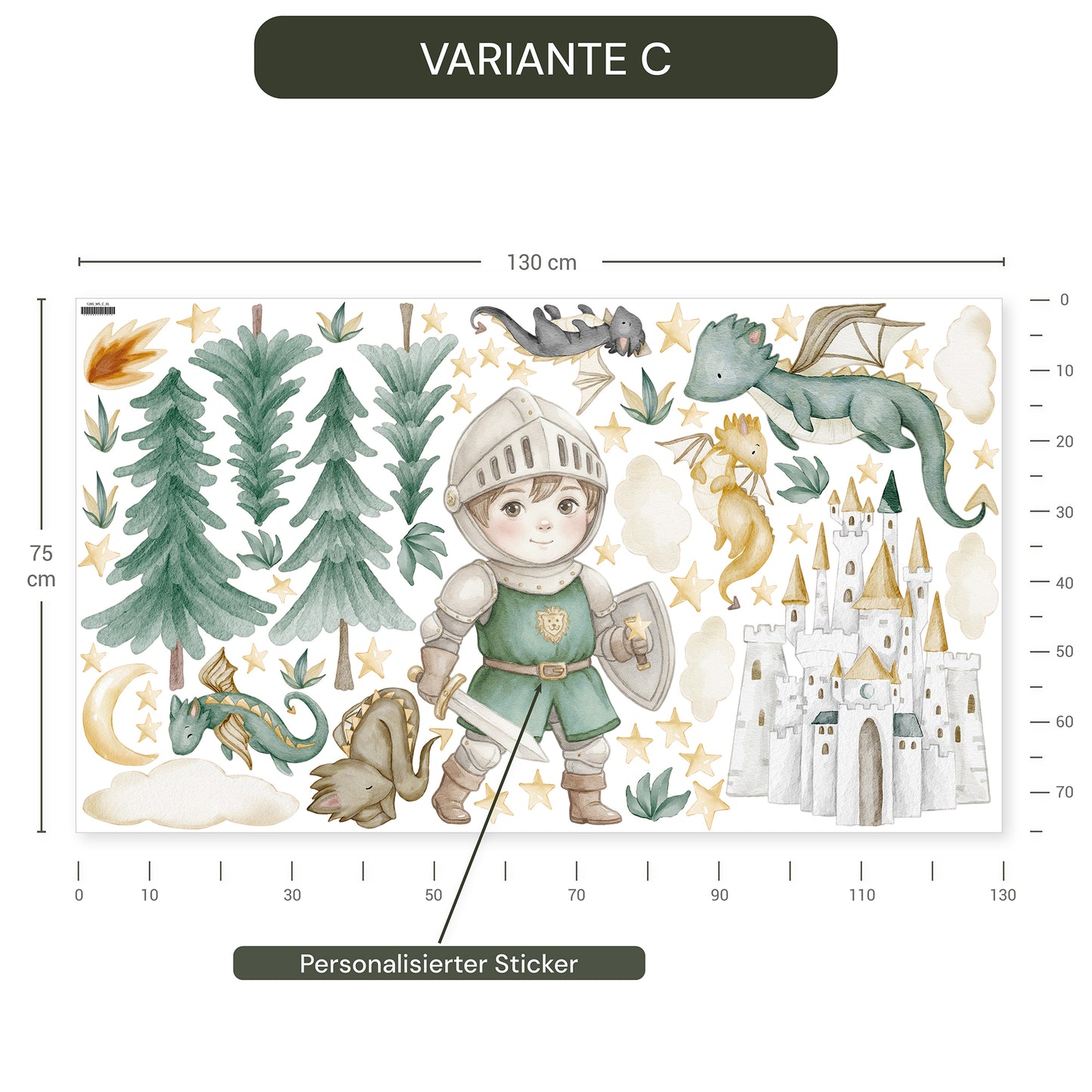 Personalisierte Wandsticker Drachenwald