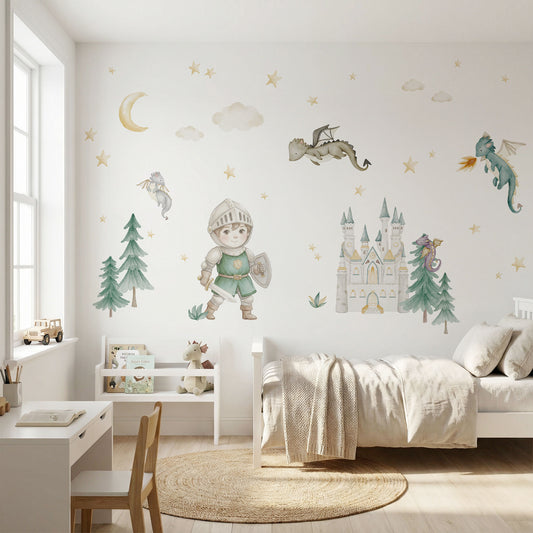 Personalisierte Wandsticker Drachenwald