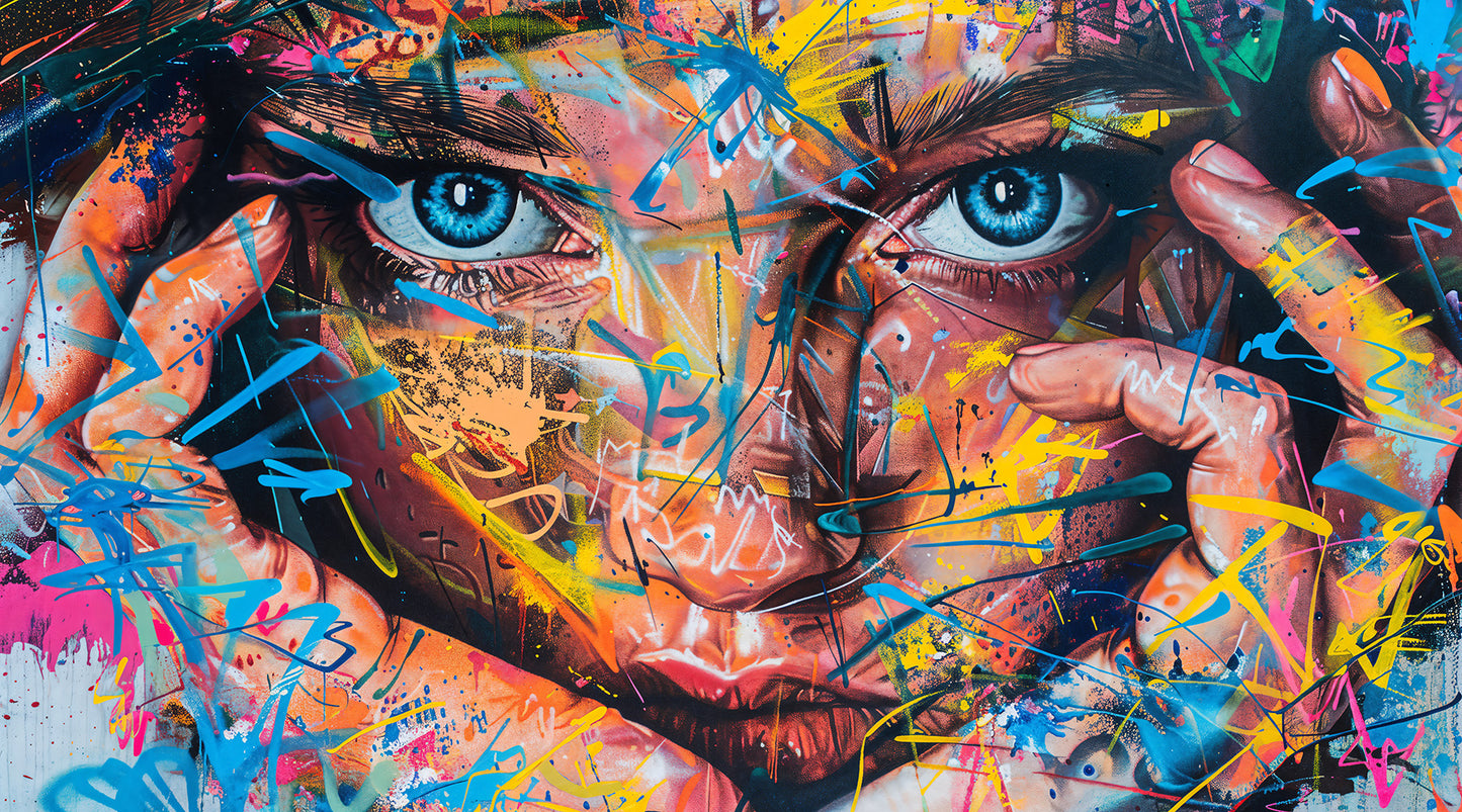 Designtapete Graffiti Portrait